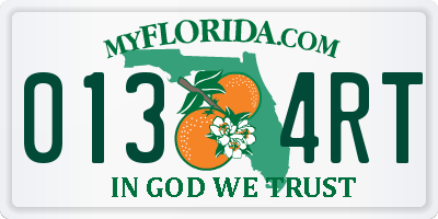 FL license plate 0134RT