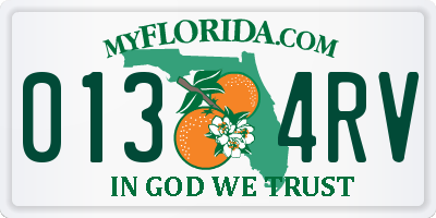 FL license plate 0134RV
