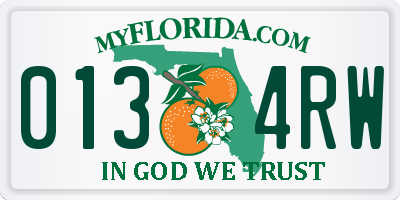 FL license plate 0134RW