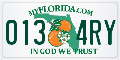 FL license plate 0134RY