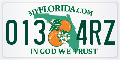 FL license plate 0134RZ