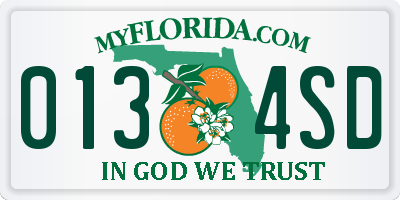 FL license plate 0134SD
