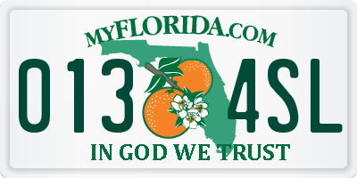 FL license plate 0134SL