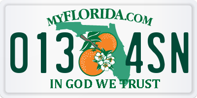 FL license plate 0134SN