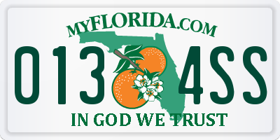 FL license plate 0134SS