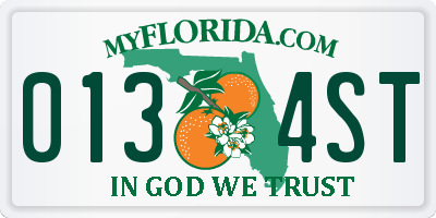 FL license plate 0134ST