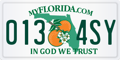 FL license plate 0134SY