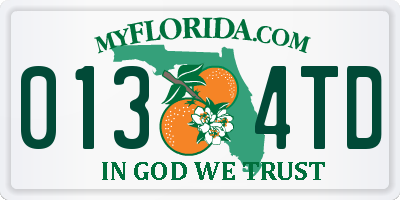 FL license plate 0134TD