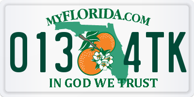 FL license plate 0134TK