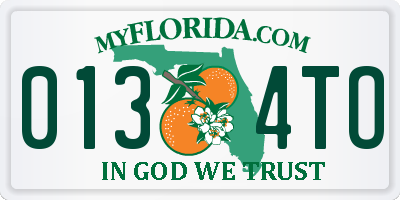 FL license plate 0134TO