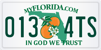 FL license plate 0134TS