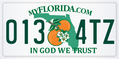 FL license plate 0134TZ