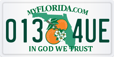 FL license plate 0134UE