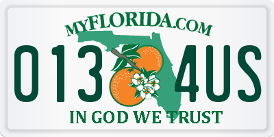 FL license plate 0134US