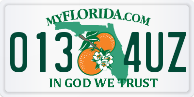 FL license plate 0134UZ