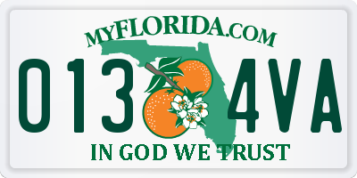 FL license plate 0134VA