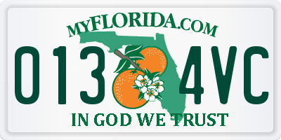 FL license plate 0134VC