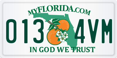 FL license plate 0134VM