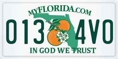 FL license plate 0134VO
