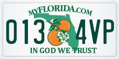 FL license plate 0134VP