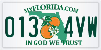 FL license plate 0134VW