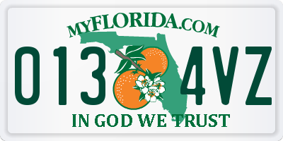 FL license plate 0134VZ