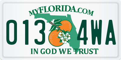 FL license plate 0134WA