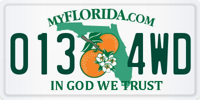 FL license plate 0134WD
