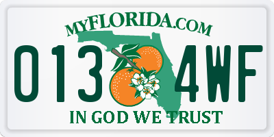 FL license plate 0134WF