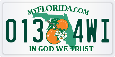 FL license plate 0134WI