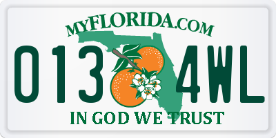 FL license plate 0134WL