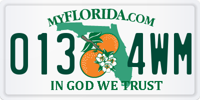 FL license plate 0134WM