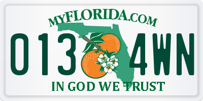 FL license plate 0134WN