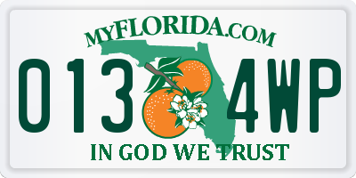 FL license plate 0134WP