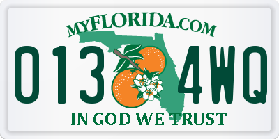 FL license plate 0134WQ
