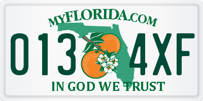 FL license plate 0134XF