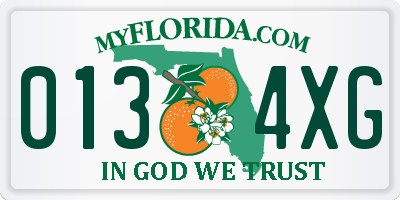 FL license plate 0134XG