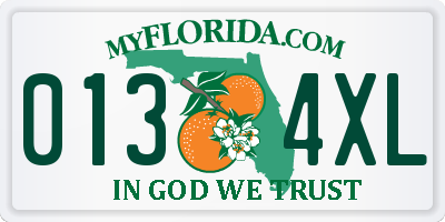FL license plate 0134XL