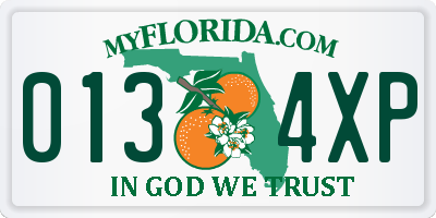 FL license plate 0134XP