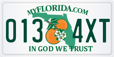 FL license plate 0134XT