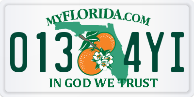 FL license plate 0134YI