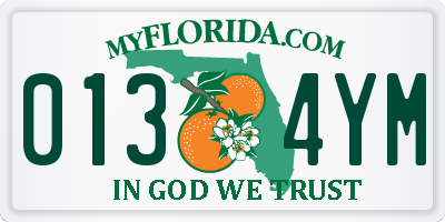 FL license plate 0134YM