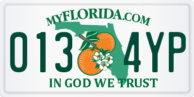 FL license plate 0134YP
