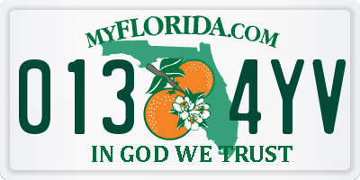 FL license plate 0134YV