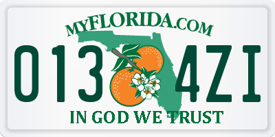 FL license plate 0134ZI