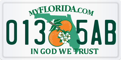 FL license plate 0135AB