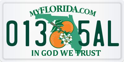 FL license plate 0135AL
