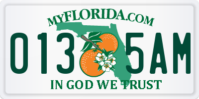 FL license plate 0135AM