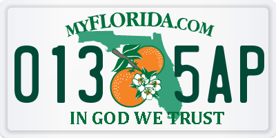 FL license plate 0135AP