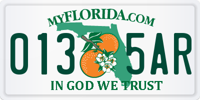 FL license plate 0135AR